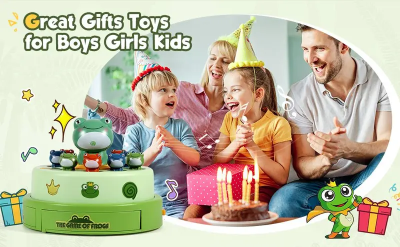 Unisex Kids' Frog Animal Bounce & Catch Board Game Toy - Musical Spinning Launcher, 2 Play Modes (Round Spin, Launch Board), Sticker, 3-4 Years+, 7 × 2.75 × 5.5 In Cool Gift (Game Night, Birthday) Unisex Kids' Frog Animal Bounce & Catch Board Game Toy - Musical Spinning Launcher, 2 Play Modes (Round Spin, Launch Board), Sticker, 3-4 Years+, 7 × 2.75 × 5.5 In Cool Gift (Game Night, Birthday)