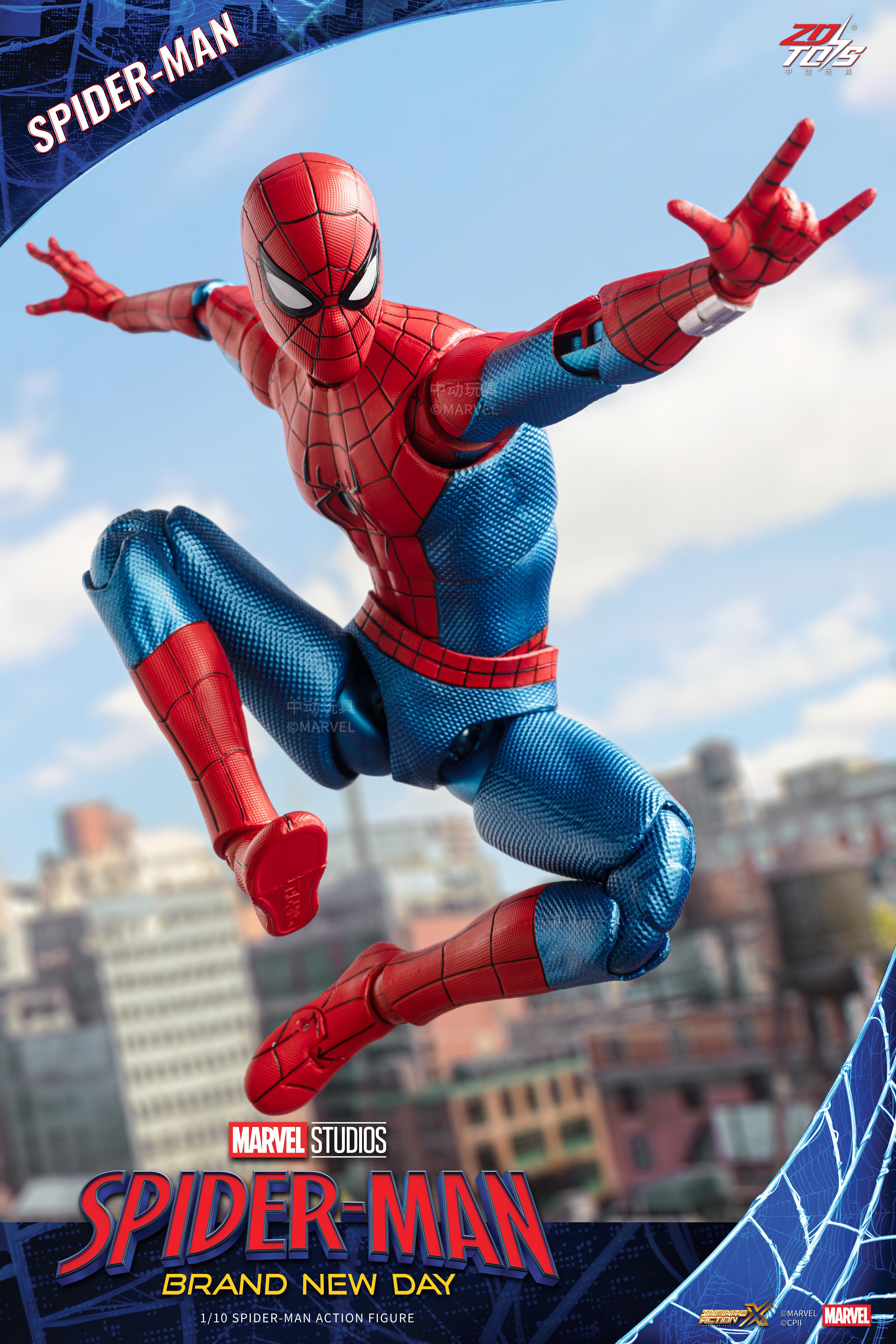 Marvel Officially Authorized ZD Toys Spider-Man: Brand New Day 7-Inch Collectible Action Figure Set, Comics-Style Superheroes Action Figures, Unisex Gift for Ages 4+ Collectors & Fans