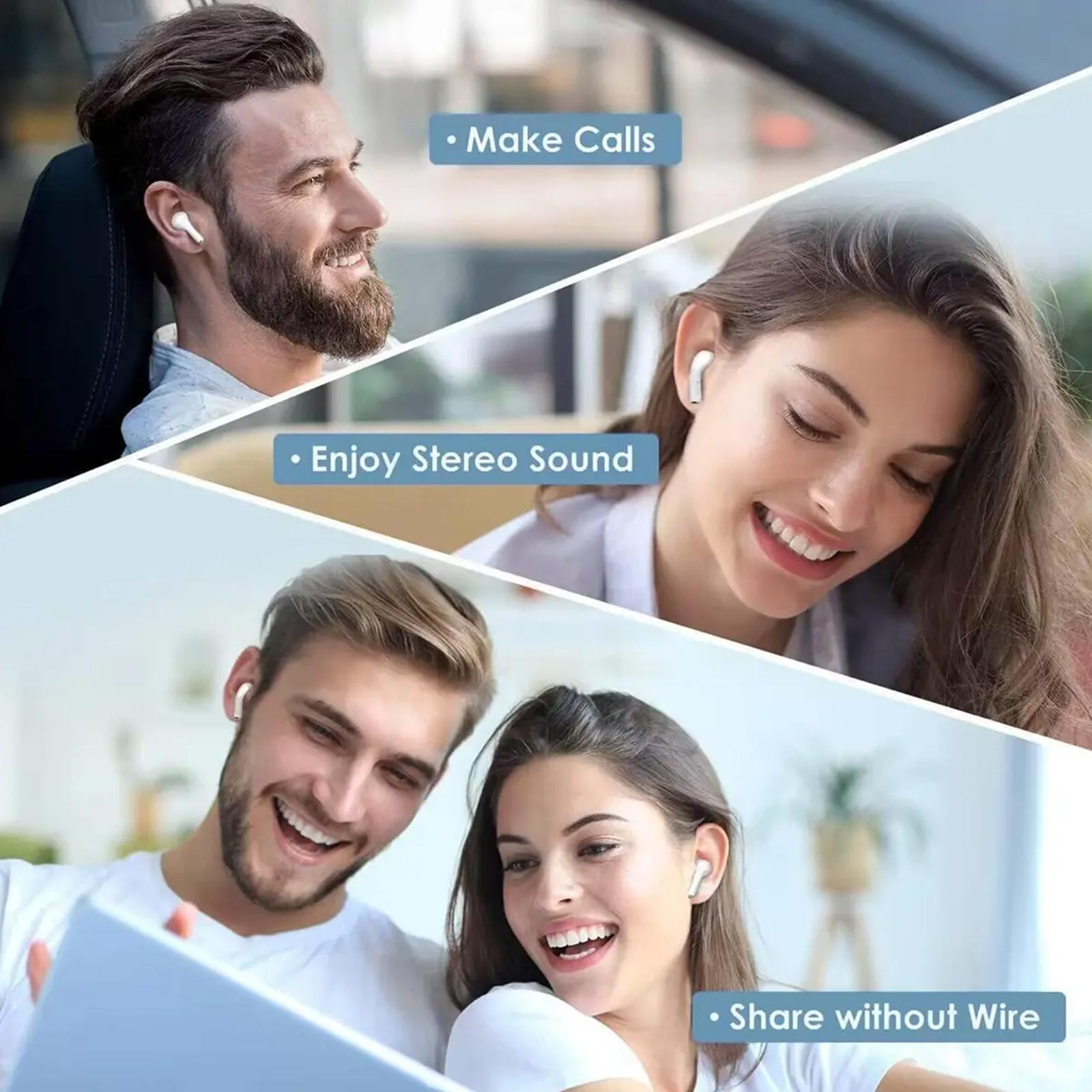 Bluetooth Earbuds with Active Noise Cancellation Adaptive Audio, USB-C Charging Case, Long Battery Life, Automatic Intelligent Matching Compatible with All Systems, Suitable for Listening to Music and Watching Movies