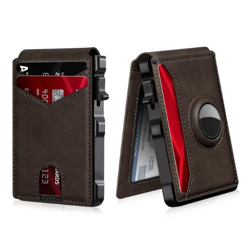 Minimalist Men’s Slim Wallet: 9 - 13 Cards, Money Clip, ID Window. RFID - Blocking, Aluminum Bifold Pop - Up