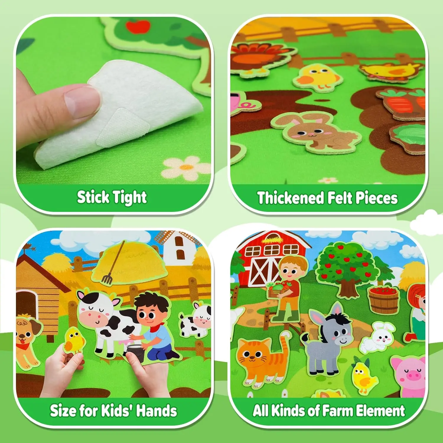 Farm Animal Felt Story Board Set, Sensory Activity Board, 