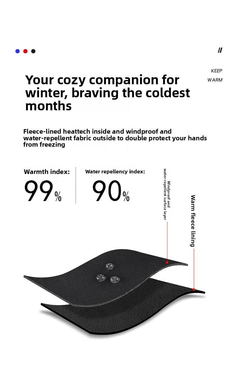 Outdoor Winter Gloves Touchscreen Windproof Full-Finger Fleece Lined for Men Women Sports Travel Daily Activities Unisex