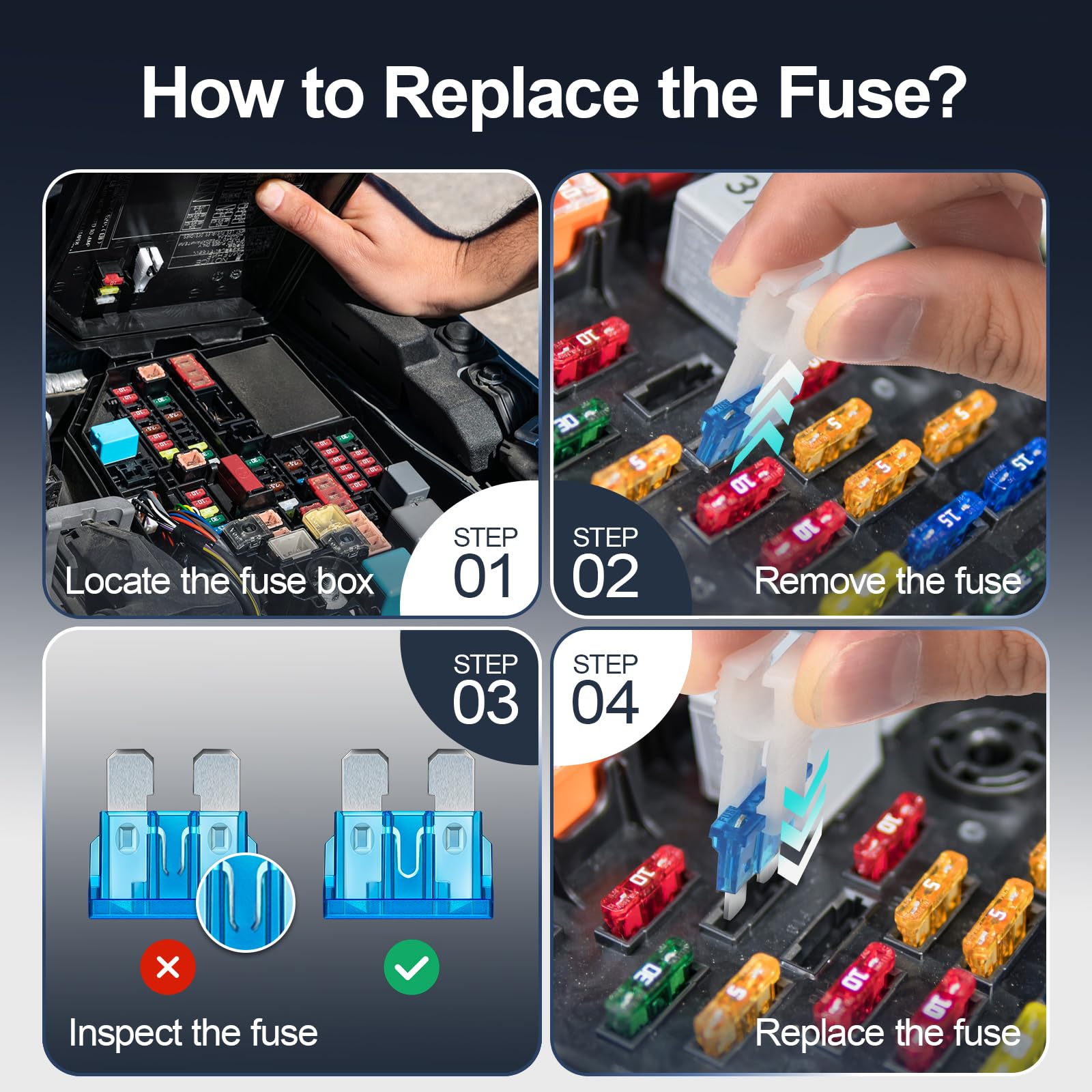 300/306Pcs Car Fuse Assortment Kit, 150 Mini Blade Fuses Automotive + 150 Standard Auto Fuses + Puller &ndash; Replacement for RV Camper Boat Truck (2Amp 3A 5A 7.5A 10A 15A 20A 25A 30A 35A 40A)