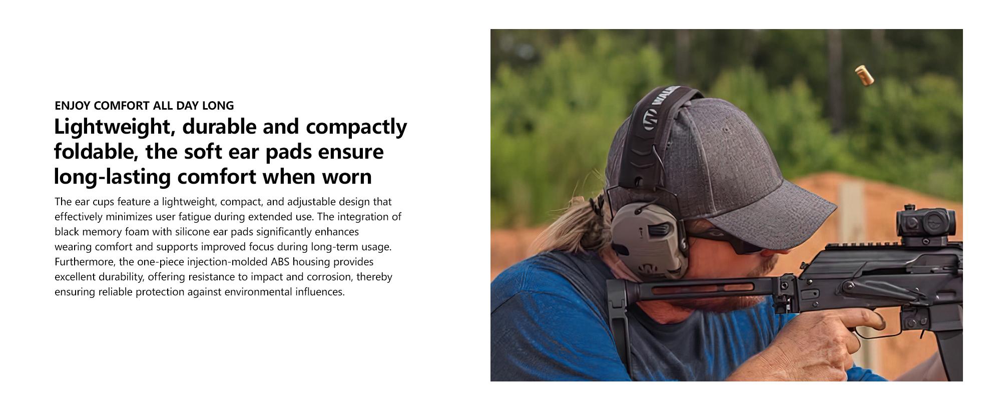 Tactical Noise Reduction Earmuffs, Adjustable Head-Mounted Tactical Accessories with Sound Pickup & HearingProtection for Competition, Hunting, Work,campingessentials,campinggear