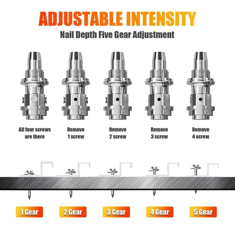 Manual Mini Steel Nail Gun 5 Gears Power Adjustable Concrete nail gun Woodworking integrated air nailer gun with 10 Nails