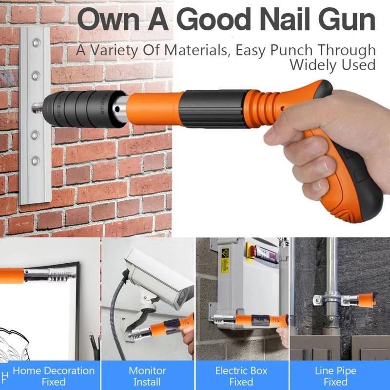 Manual Mini Steel Nail Gun 5 Gears Power Adjustable Concrete nail gun Woodworking integrated air nailer gun with 10 Nails