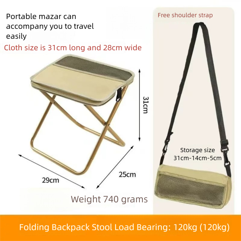 Portable Folding Stool with Carry Bag, Lightweight Foldable Stool, collapsible stools, Outdoor Chair with Pocket, Travel, Bbq, Fishing, Beach, Picnic, Camping Folding Chairs, Folding Lawn Chair, Sturdy Outdoor Bench, Camping Furniture