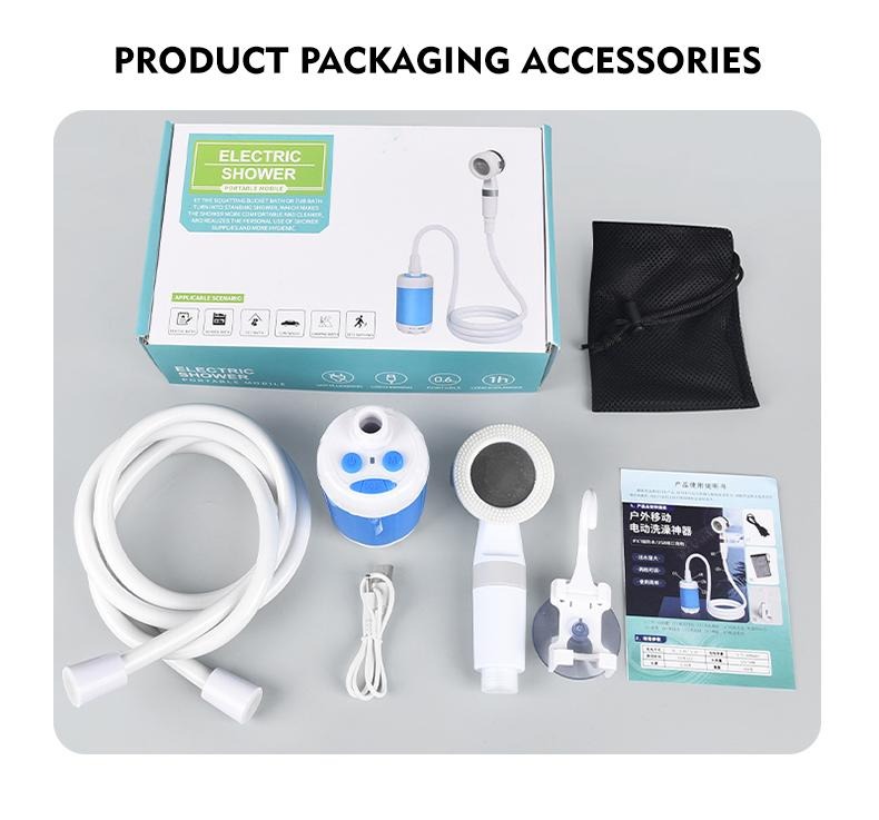 Portable Electric Shower for camping and hiking, petcleaning, car washing, camping equipment, campingsupplies, travel accessories, apartment shower tools, 2025 new Shower