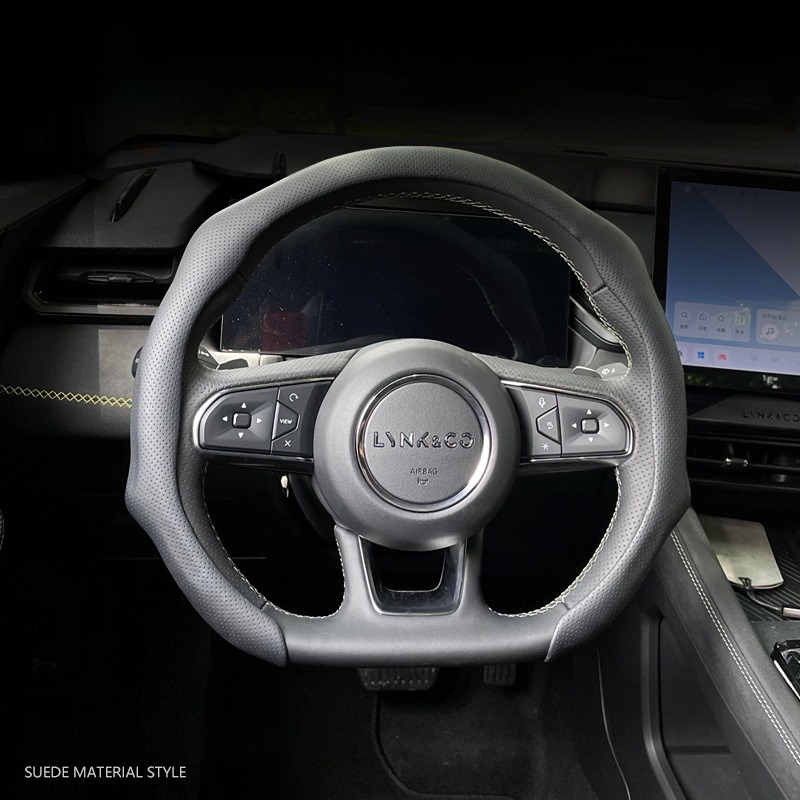 Napa Nappa Leather Car Steering Wheel Cover - Quick Turn Non-Slip Breathable Ultra-Thin Cover for Four Seasons Car Accessories - Versatile