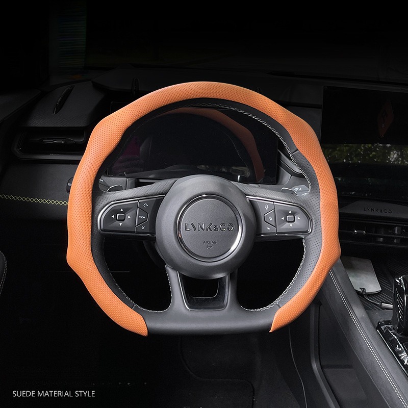 Napa Nappa Leather Car Steering Wheel Cover - Quick Turn Non-Slip Breathable Ultra-Thin Cover for Four Seasons Car Accessories - Versatile