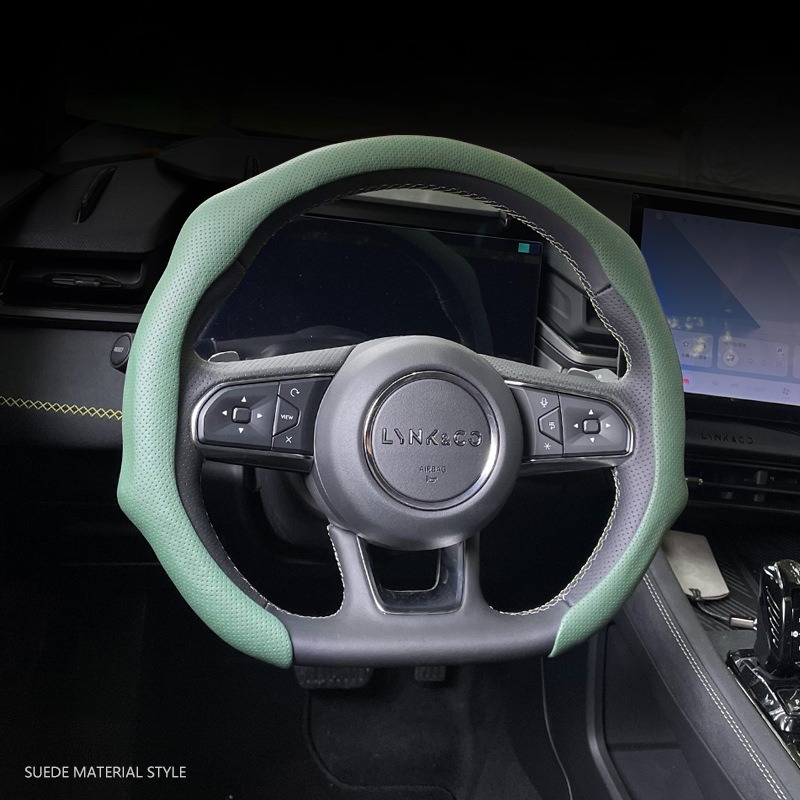 Napa Nappa Leather Car Steering Wheel Cover - Quick Turn Non-Slip Breathable Ultra-Thin Cover for Four Seasons Car Accessories - Versatile