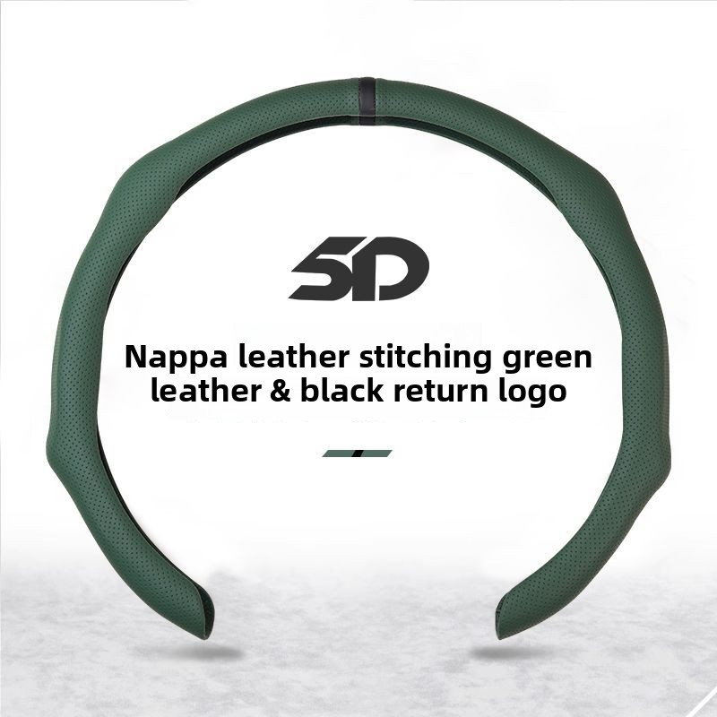 Napa Nappa Leather Car Steering Wheel Cover - Quick Turn Non-Slip Breathable Ultra-Thin Cover for Four Seasons Car Accessories - Versatile