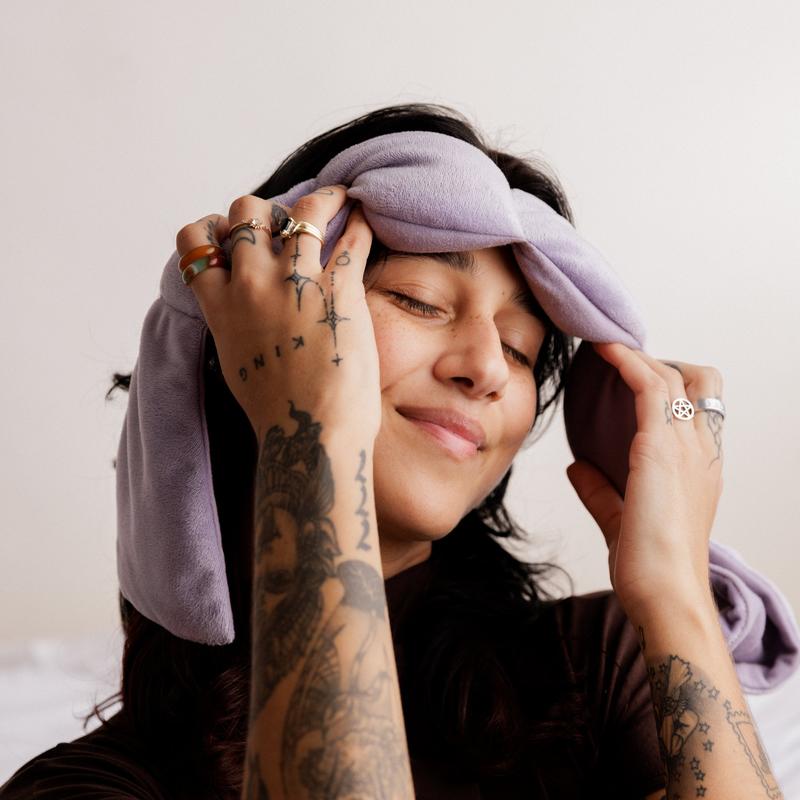 Sleep Mask - The Weighted Blanket For Your Eyes, Calming Eyemask for Deep Sleep, Side-Sleeping Friendly, 100% Blackout, Patented Strap-Free Design