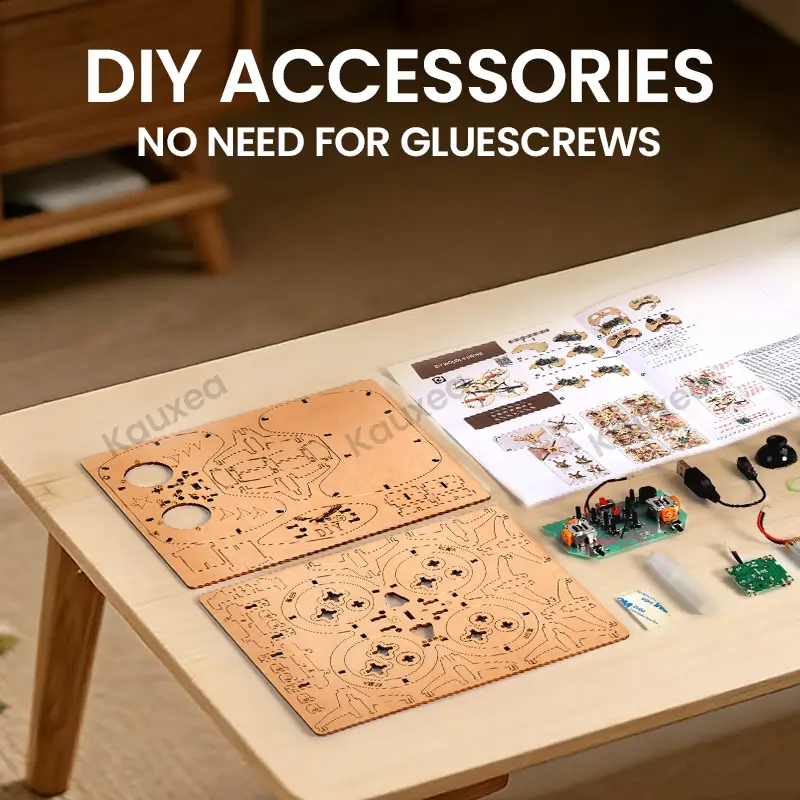 Beginner RC Wooden Training Toy Set with Remote Control and Batteries - DIY Assembly