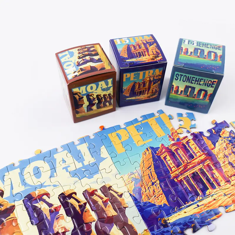 Travel Series, 24 Mini Pack 1000 Pieces Jigsaw Puzzle, 8 Puzzle Stickers, 3 Themes: National Parks, World Heritage, Global City Tour, Daily Puzzle, Family Game Night, Finished Size 27.5 x 19.7 in