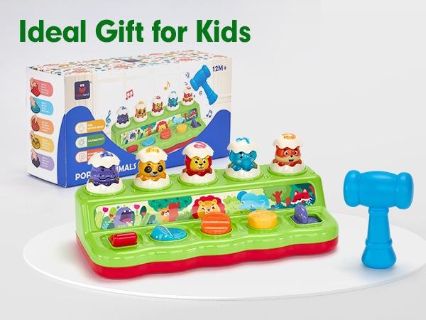 Hahaland 2 in 1 Pound Ball Toy & Car Ramp Race Track / Pop Up Montessori Toys  with Hammers,Toddler Toys for 1 Year Old Boy，Learning Early Developmental Montessori Toys for 2 Year Old Christmas Birthday Easter Gifts, Toddler Playset