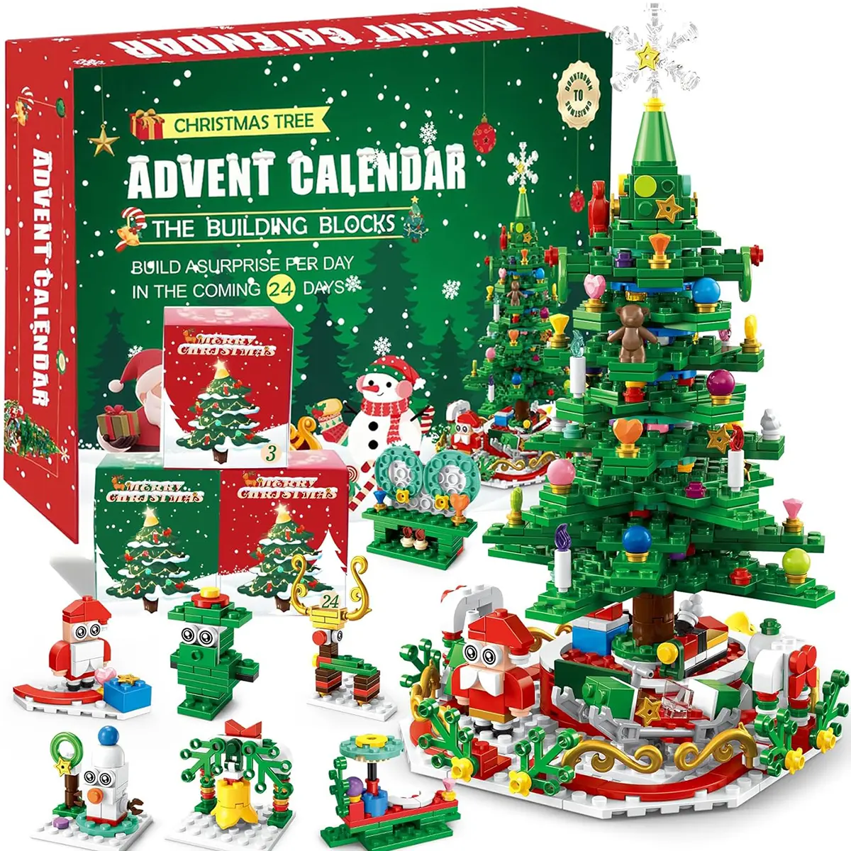Christmas Advent Calendar Building Blocks - 24 Days Countdown