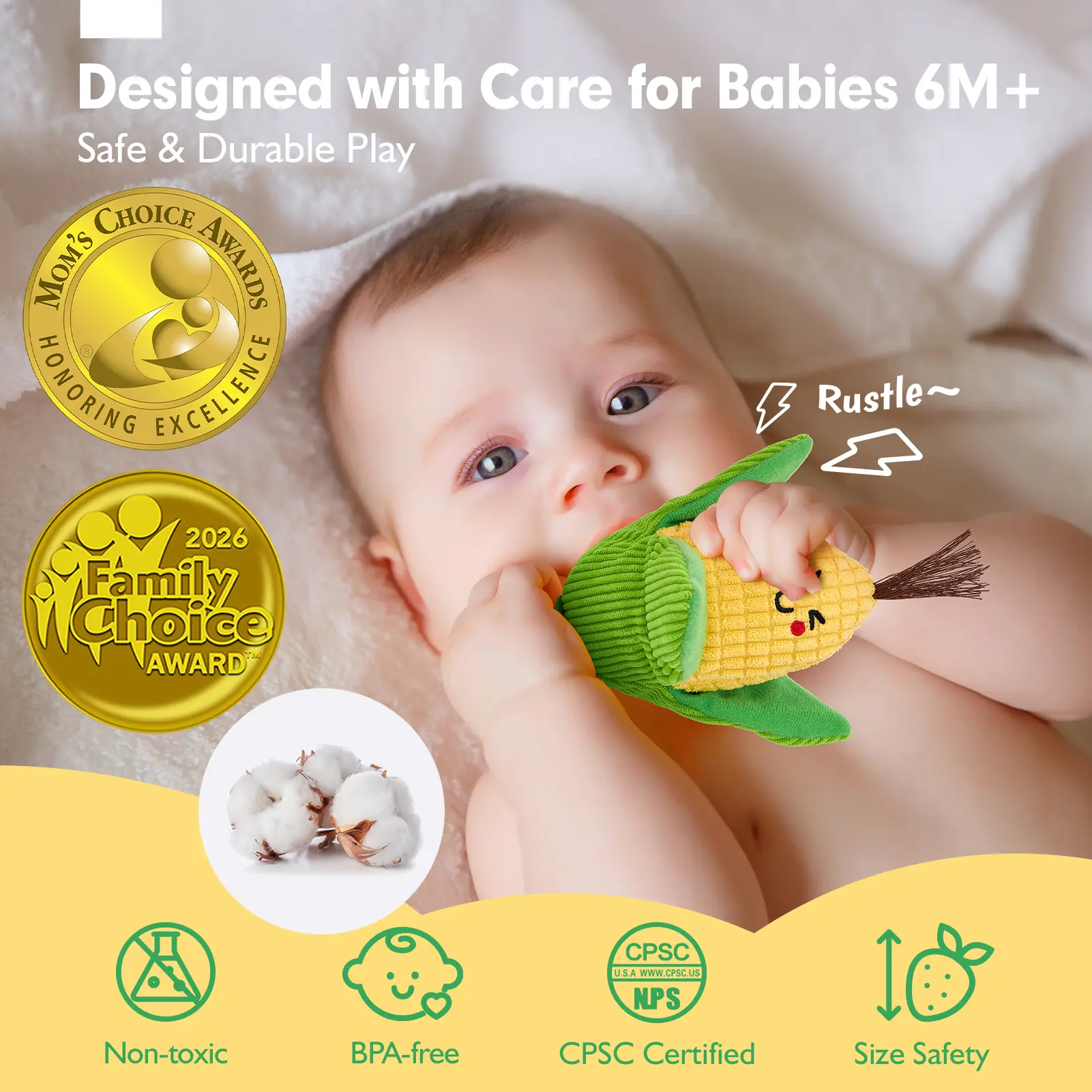 16Pcs My First Fruit Vegetable Color Sorting Play Food-Crinkle,Rattle,preschool Toy,Baby Toys 6-12 Months Montessori learning Toys for 1 Year Old Boy Girl Gifts,Mothersdaygift/Newborngift,summervibes