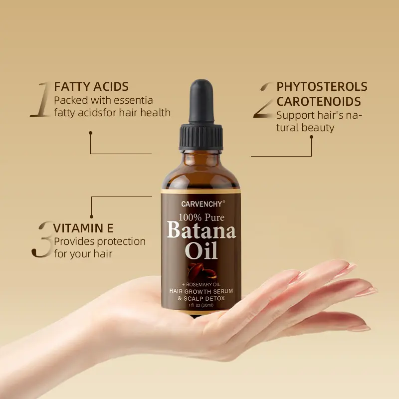 Batana Oil,Strong & Healthy Hair, Make Hair Longer Fuller Thicker, Organic Batana Oil with Rosemary,Organic Rosemary Oil Vitamin E Nourish Scalp,for All Hair Types,