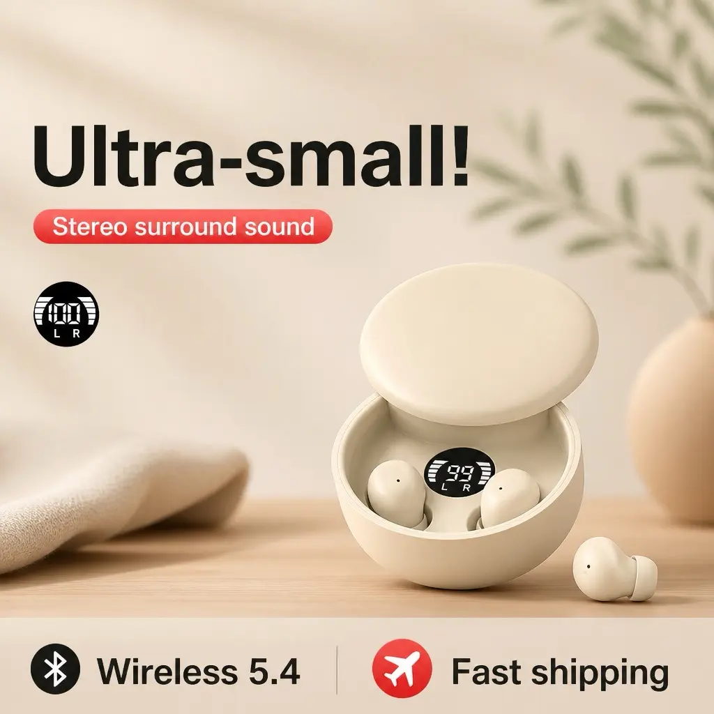 Mini Invisible Headphones Bluetooth 5.4 True Wireless In-Ear Earphones sport Audio Earbud audifonos bluetooth wireless headphones noise cancelling headphones gamingheadset