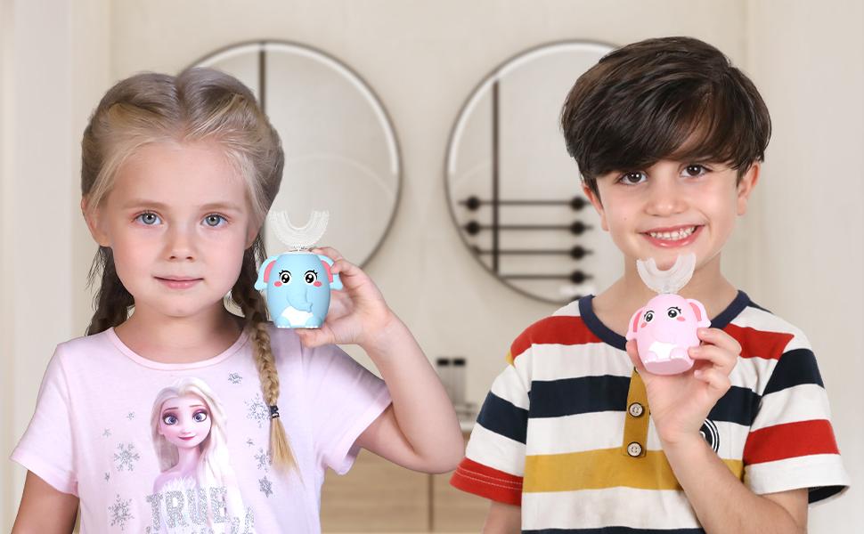 Kids U Shaped Electric Toothbrush Children Rechargeable Sonic Toddler Toothbrush baby Electric toothbrushes with1-4 Brush Heads Full Mouth 6 Cleaning Modes Oral hygiene Cleansing Kids U Shaped Electric Toothbrush Children Rechargeable Sonic Toddler Toothbrush baby Electric toothbrushes with1-4 Brush Heads Full Mouth 6 Cleaning Modes Oral hygiene Cleansing