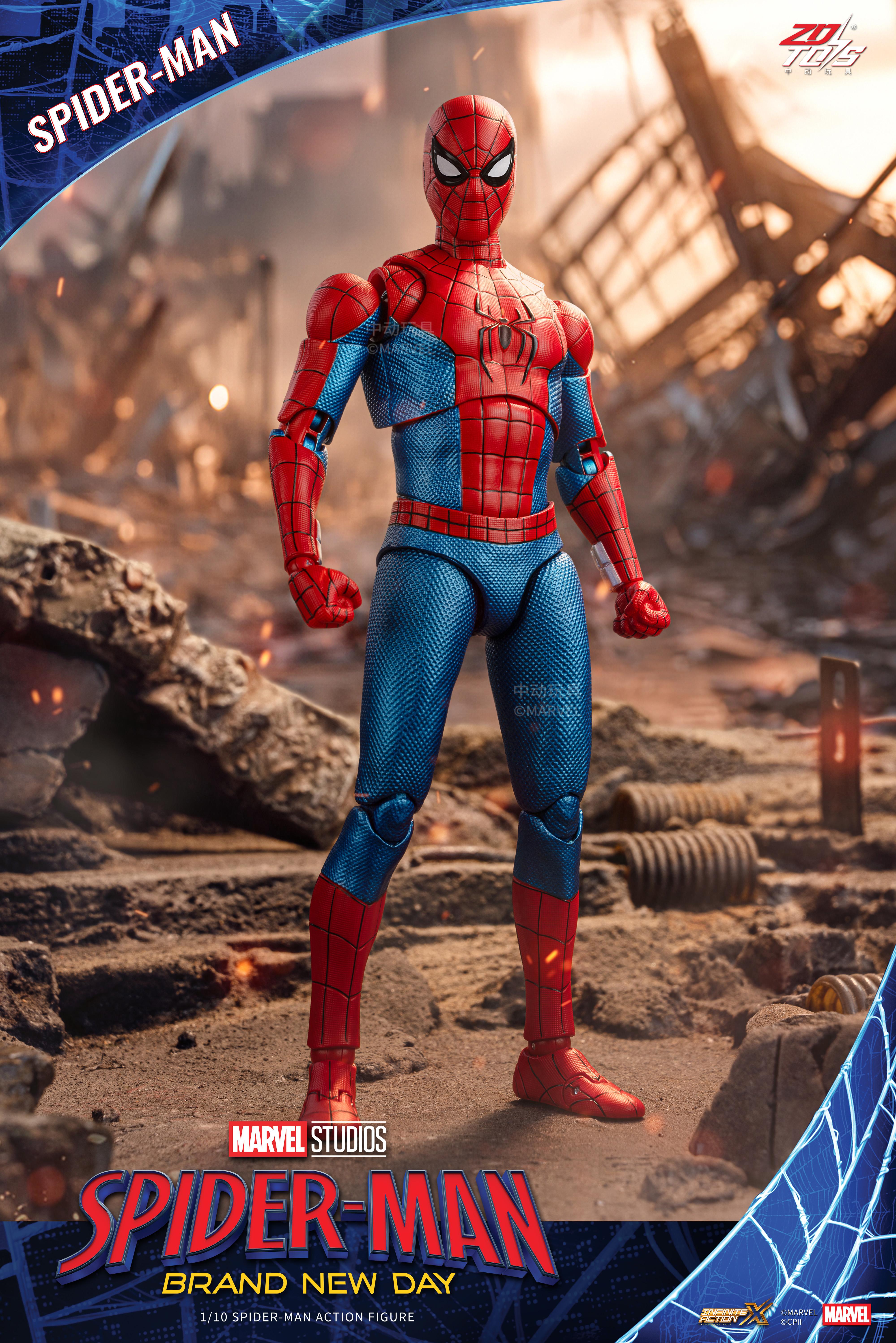 Marvel Officially Authorized ZD Toys Spider-Man: Brand New Day 7-Inch Collectible Action Figure Set, Comics-Style Superheroes Action Figures, Unisex Gift for Ages 4+ Collectors & Fans