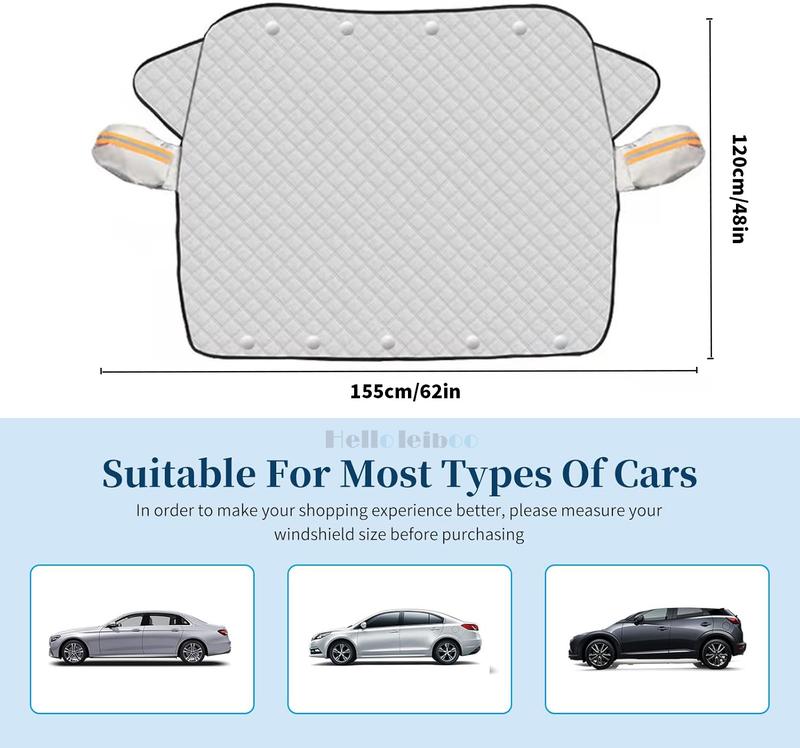 Car Windshield Snow Cover Sun Shade Winter Dust Rain Ice Frost Guard Protector - Durable Design for Winter Weather Protection & Summer sunshade