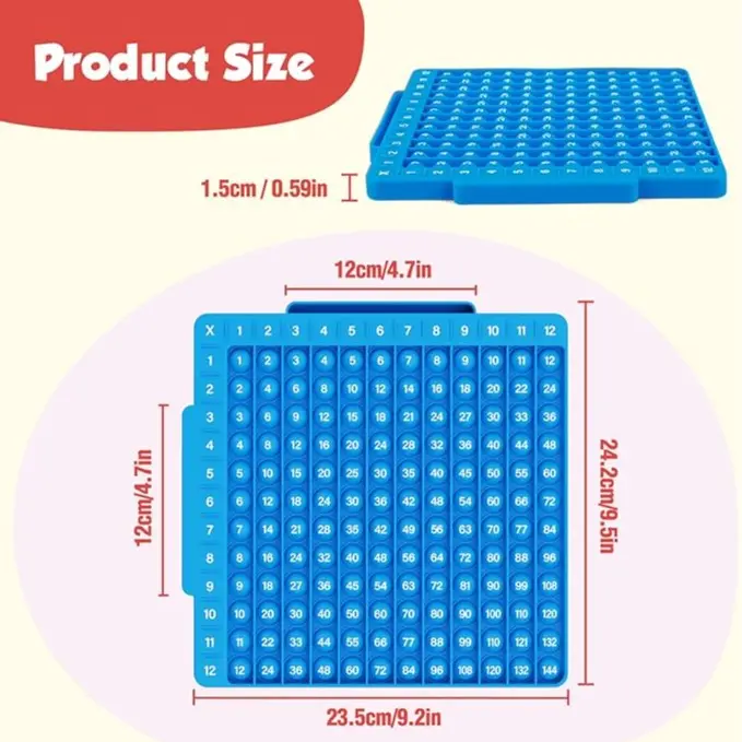 Math Flash Cards & Math Board, Multiplication Flash Card Times Table Chart, POP Fidget chart, Math Manipulatives Division, Addition, Math fidget toys, Subtraction Games Toys for Kids, 1st, 2nd, 3rd, 4th, 5th,6th Grade
