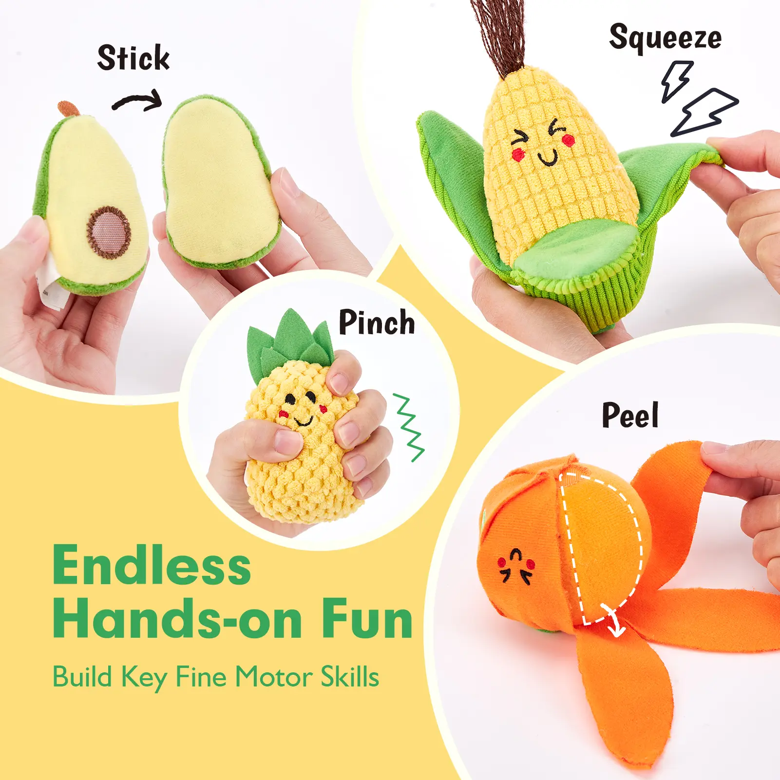 16Pcs My First Fruit Vegetable Color Sorting Play Food-Crinkle,Rattle,preschool Toy,Baby Toys 6-12 Months Montessori learning Toys for 1 Year Old Boy Girl Gifts,Mothersdaygift/Newborngift,summervibes