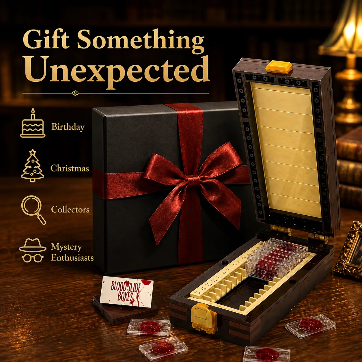 Blood Slide Box Building Set，Forensic Display Model Building Blocks,Openable Forensic Display Model with Numbered Slides,Ideal DIY Christmas Birthday Party Favor Gift for Kids & Adult Collectors to Build and