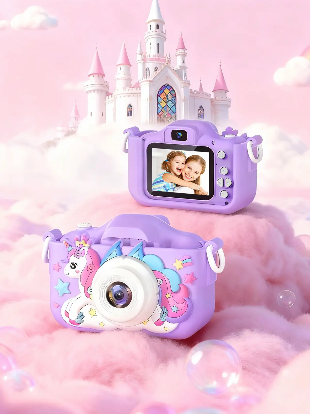 Kids Rechargeable Digital Camera with Rechargeable Battery, Selfie Mode, HD Video Recording, Cute Silicone Case