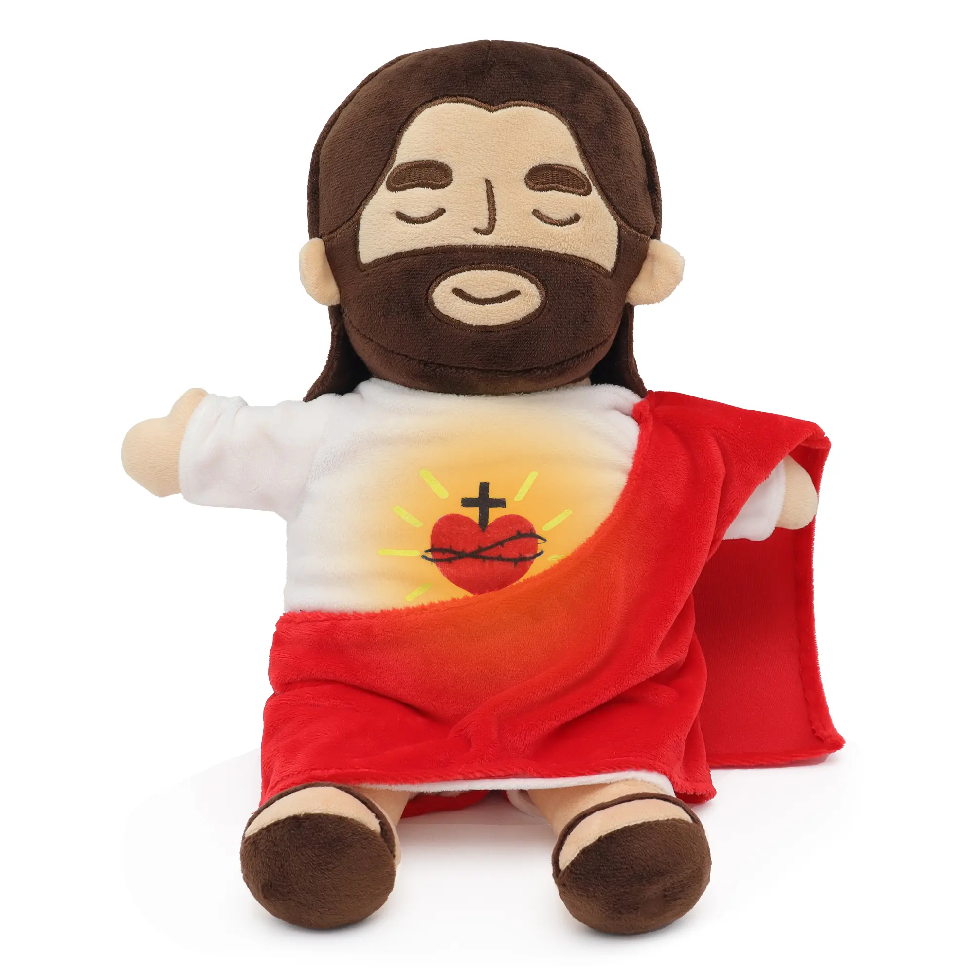 Breathing Jesus Plush Toy with Light & Sound