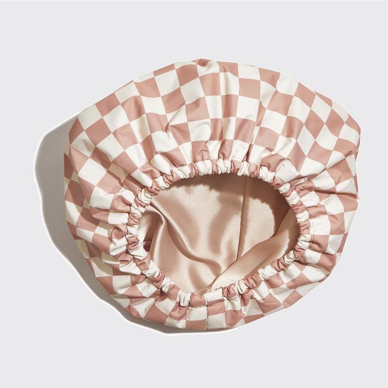 Luxury Shower Caps for Women Reusable Waterproof - Flexi Satin Lined, Quick-dry, Adjustable, Hair Cap for Long & Short Hair - Terracotta