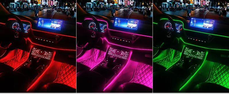 Ceesooi Smart LED Car Atmosphere Lights, USB-Powered RGB Multifunctional Ambient Lights with App Control & Music Sync, Strobe Function, 110cm+110cm 2-in-1 DIY Design, Car & Truck Accessories Decor Gift Ceesooi Smart LED Car Atmosphere Lights, USB-Powered RGB Multifunctional Ambient Lights with App Control & Music Sync, Strobe Function, 110cm+110cm 2-in-1 DIY Design, Car & Truck Accessories Decor Gift