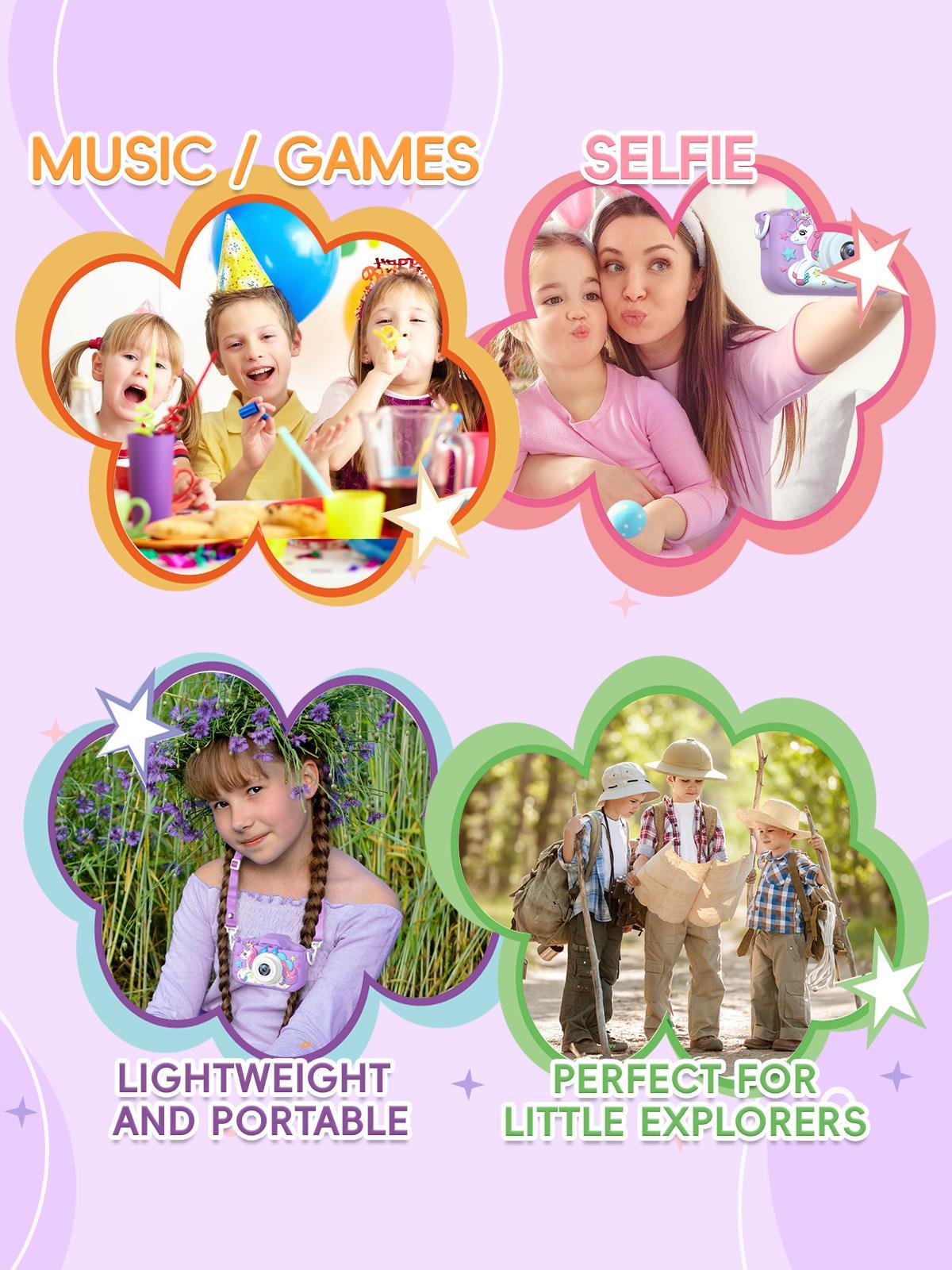 Kids Rechargeable Digital Camera with Rechargeable Battery, Selfie Mode, HD Video Recording, Cute Silicone Case - Ideal Birthday Gifts for 9–10 Girls, Photography Kids Toys (Electric & Remote Control Toys) Kids Rechargeable Digital Camera with Rechargeable Battery, Selfie Mode, HD Video Recording, Cute Silicone Case - Ideal Birthday Gifts for 9–10 Girls, Photography Kids Toys (Electric & Remote Control Toys)