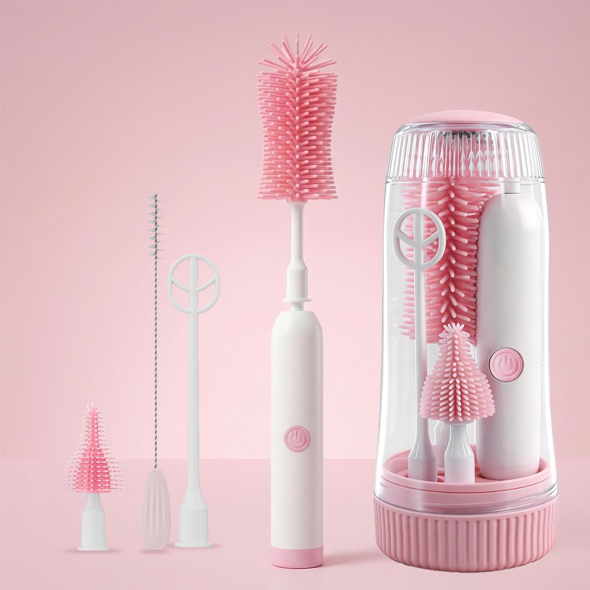 Electric Bottle Cleaning Brush, Baby Bottle Brush Cleaner, Water Bottle Cleaning Kit, Nipple Brush,Straw Cleaner Brush, 360° Rotation, Silicone Material, Waterproof,6 Packs Set for Newborns Electric Bottle Cleaning Brush, Baby Bottle Brush Cleaner, Water Bottle Cleaning Kit, Nipple Brush,Straw Cleaner Brush, 360° Rotation, Silicone Material, Waterproof,6 Packs Set for Newborns