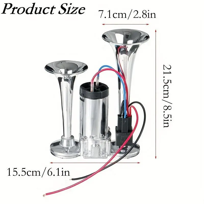 2026 Upgraded 12V 130DB Air Horn Kit