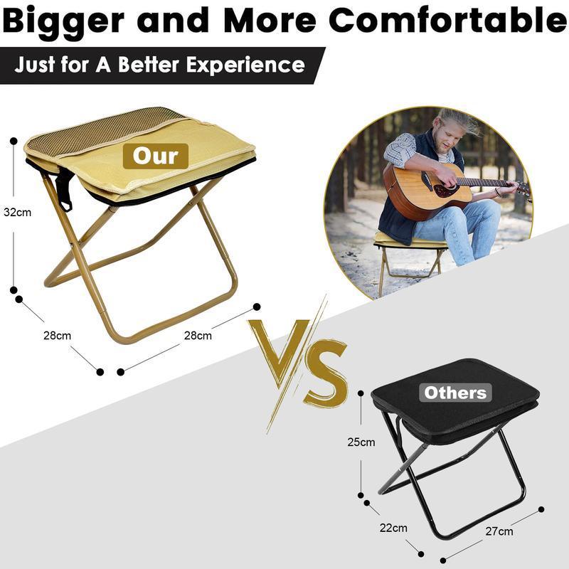 Portable Folding Stool with Carry Bag, Lightweight Foldable Stool, collapsible stools, Outdoor Chair with Pocket, Travel, Bbq, Fishing, Beach, Picnic, Camping Folding Chairs, Folding Lawn Chair, Sturdy Outdoor Bench, Camping Furniture