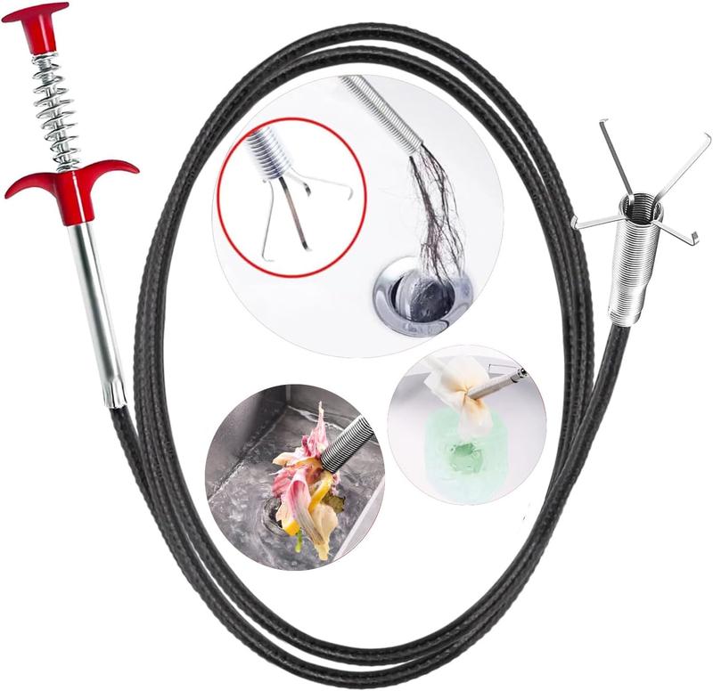 Flexible Grabber Claw Pick Up Reacher Tool with 4 Claws Bendable Hose Pickup Reaching Assist Tool for Litter Pick, Home Sink, Drains, Toilet(78.74 Inches)