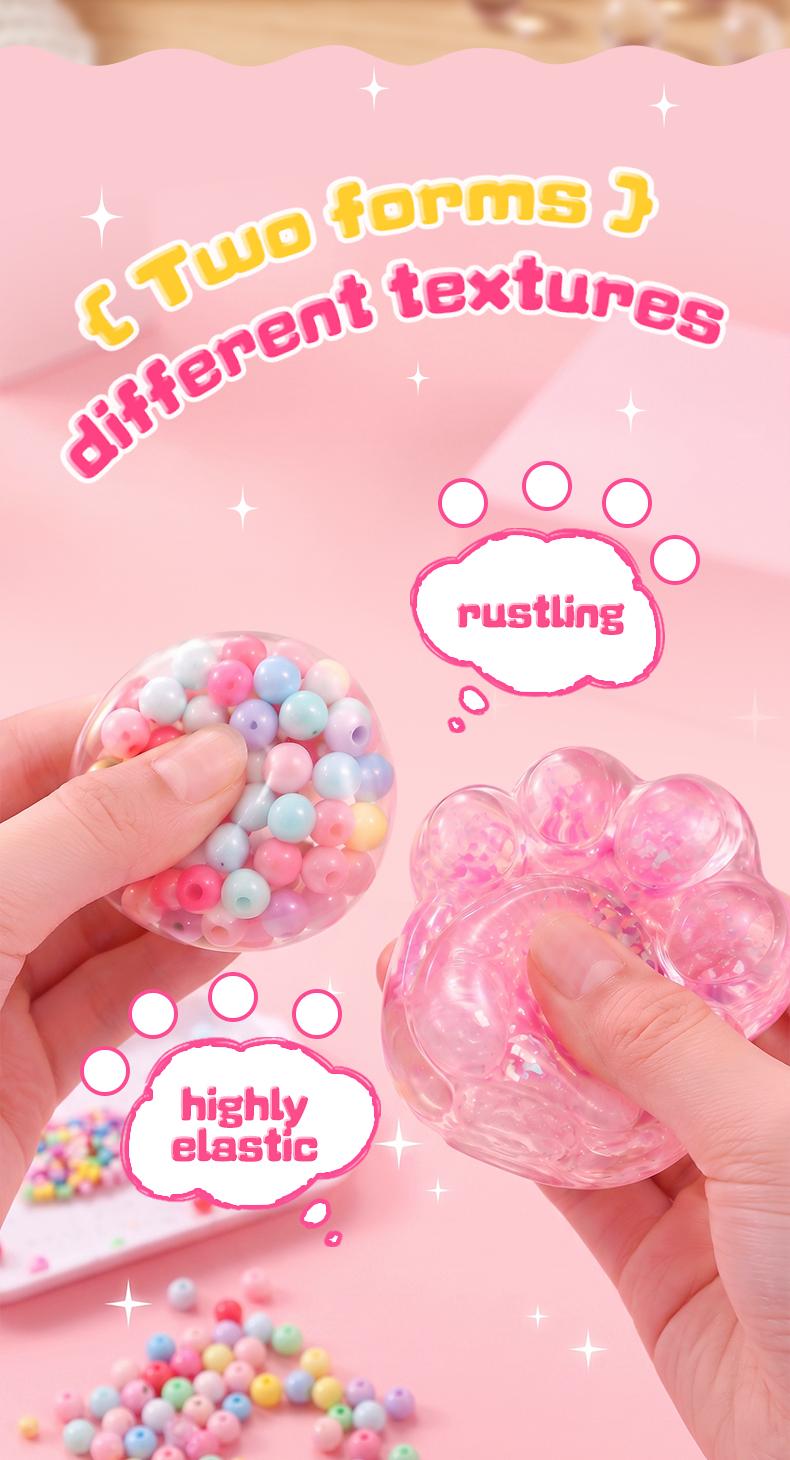 Kawaii DIY Squishy Kit - Unisex Cat Paw Mochi Squishy, Super Soft Texture, ASMR Stress Relief Fidget Toy, Handmade Room Decor, Creative Craft Activity, Cool Handmade Gift for Kids, Squishies Toys