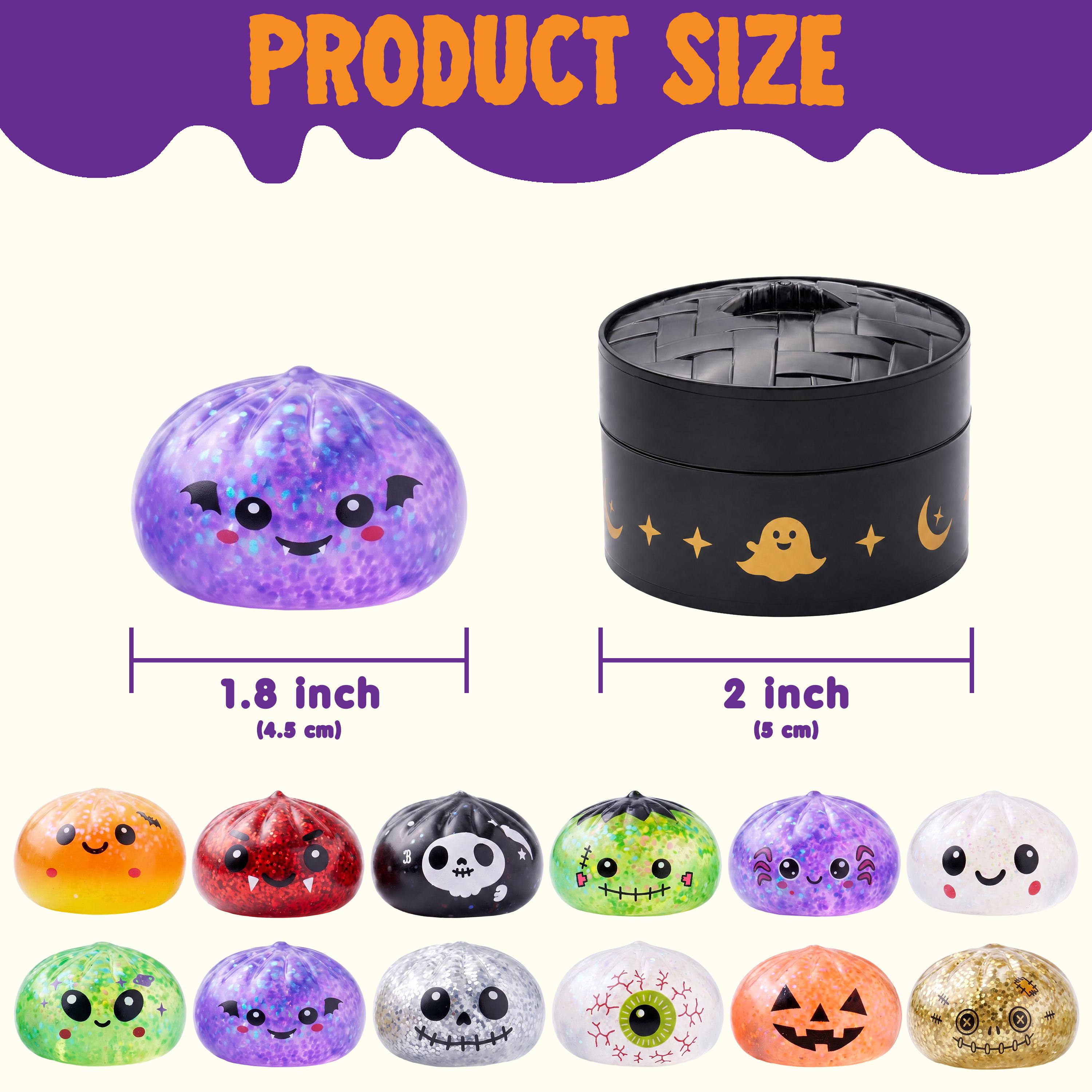 Halloween Dumpling Stress Relief Toys, 1pcs/3pcs/6pcs/8pcs/12pcs with Steamer Storage Boxes,Slow‑rebound maltose squishy toys, ideal for Halloween party gifts, featuring grimace pumpkin and little devil designs,12pcs Mini Dumpling(5cm) Halloween Dumpling Stress Relief Toys, 1pcs/3pcs/6pcs/8pcs/12pcs with Steamer Storage Boxes,Slow‑rebound maltose squishy toys, ideal for Halloween party gifts, featuring grimace pumpkin and little devil designs,12pcs Mini Dumpling(5cm)
