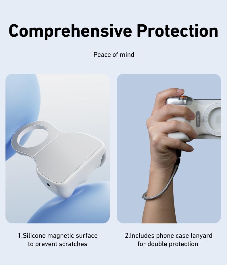 【TikTokShopBlackFriday】TELESIN Magnetic Phone Camera Grip with Wireless Shutter &ndash; DSLR-Style Handle for iPhone & Android, 1/4" Screw, Ergonomic Design, Perfect for Vlogging, Selfies, and Steady Shots, Compatible with iPhone 17