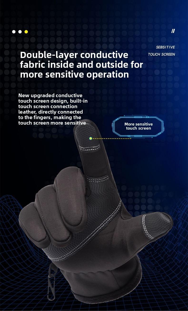 Outdoor Winter Gloves Touchscreen Windproof Full-Finger Fleece Lined for Men Women Sports Travel Daily Activities Unisex