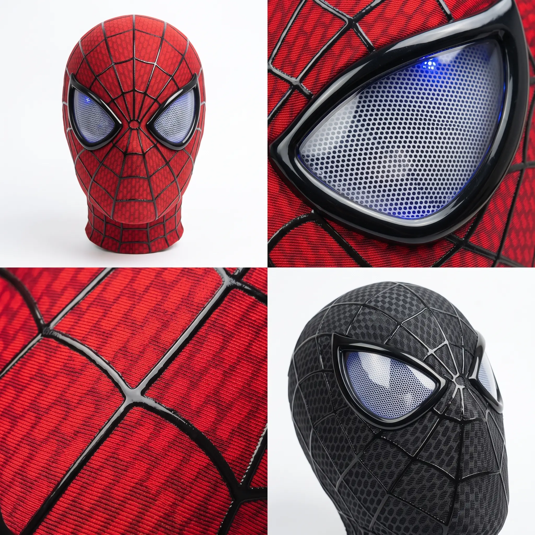Cool Hero Mask Remote Control Skin-friendly Red & BlueLights Perfect for Cosplay, Halloween, Festivals, Parties -26cm x 19cm x 11cm - Plastic Material