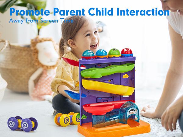 Hahaland 2 in 1 Pound Ball Toy & Car Ramp Race Track / Pop Up Montessori Toys  with Hammers,Toddler Toys for 1 Year Old Boy，Learning Early Developmental Montessori Toys for 2 Year Old Christmas Birthday Easter Gifts, Toddler Playset