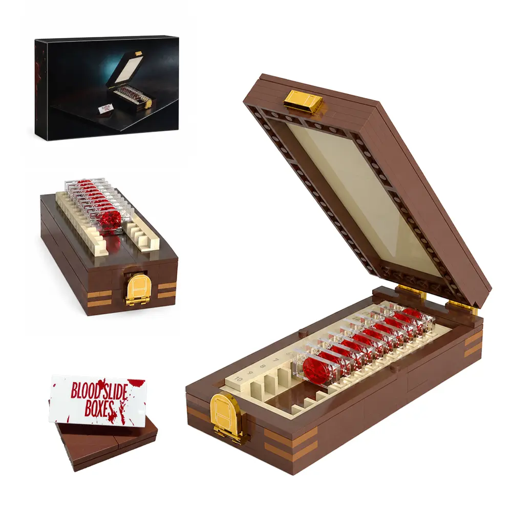 Blood Slide Box Building Set，Forensic Display Model Building Blocks,Openable Forensic Display Model with Numbered Slides,Ideal DIY Christmas Birthday Party Favor Gift for Kids & Adult Collectors to Build and