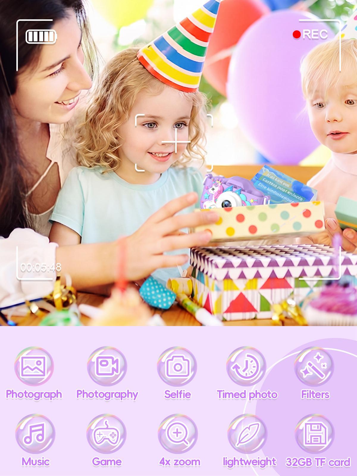 Kids Rechargeable Digital Camera with Rechargeable Battery, Selfie Mode, HD Video Recording, Cute Silicone Case - Ideal Birthday Gifts for 9–10 Girls, Photography Kids Toys (Electric & Remote Control Toys) Kids Rechargeable Digital Camera with Rechargeable Battery, Selfie Mode, HD Video Recording, Cute Silicone Case - Ideal Birthday Gifts for 9–10 Girls, Photography Kids Toys (Electric & Remote Control Toys)