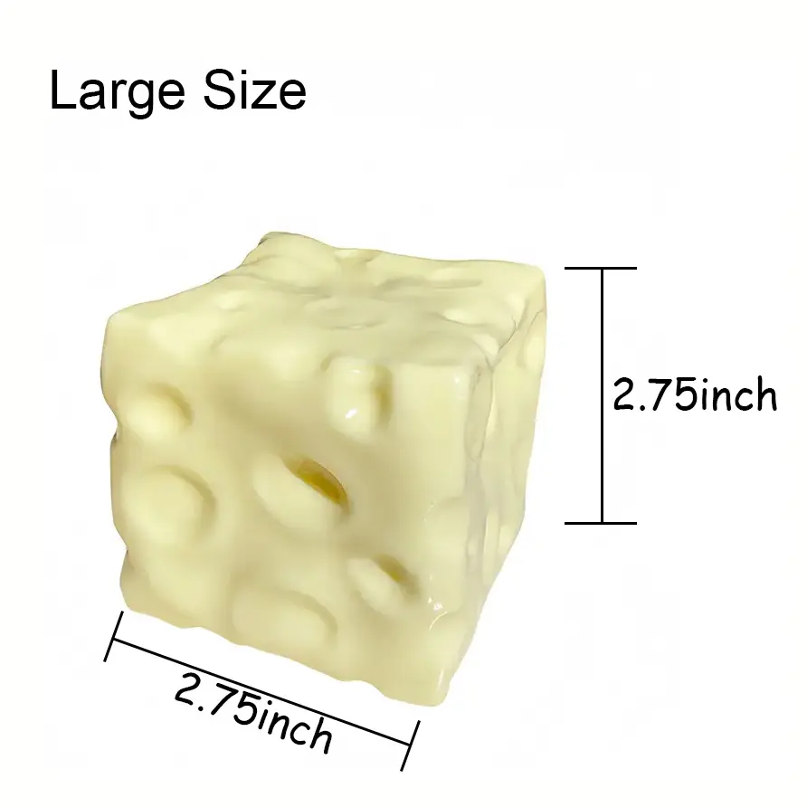 Squishy Cheese Block - Yellow, moldable fidget Toy with Squeeze Feature, Ideal for Play and Relaxation Giant Cheese Squishy Moldable Non-Rebound & Slow Rebound Fidget Toy| Viral ASMR Stress Ball Glutinous