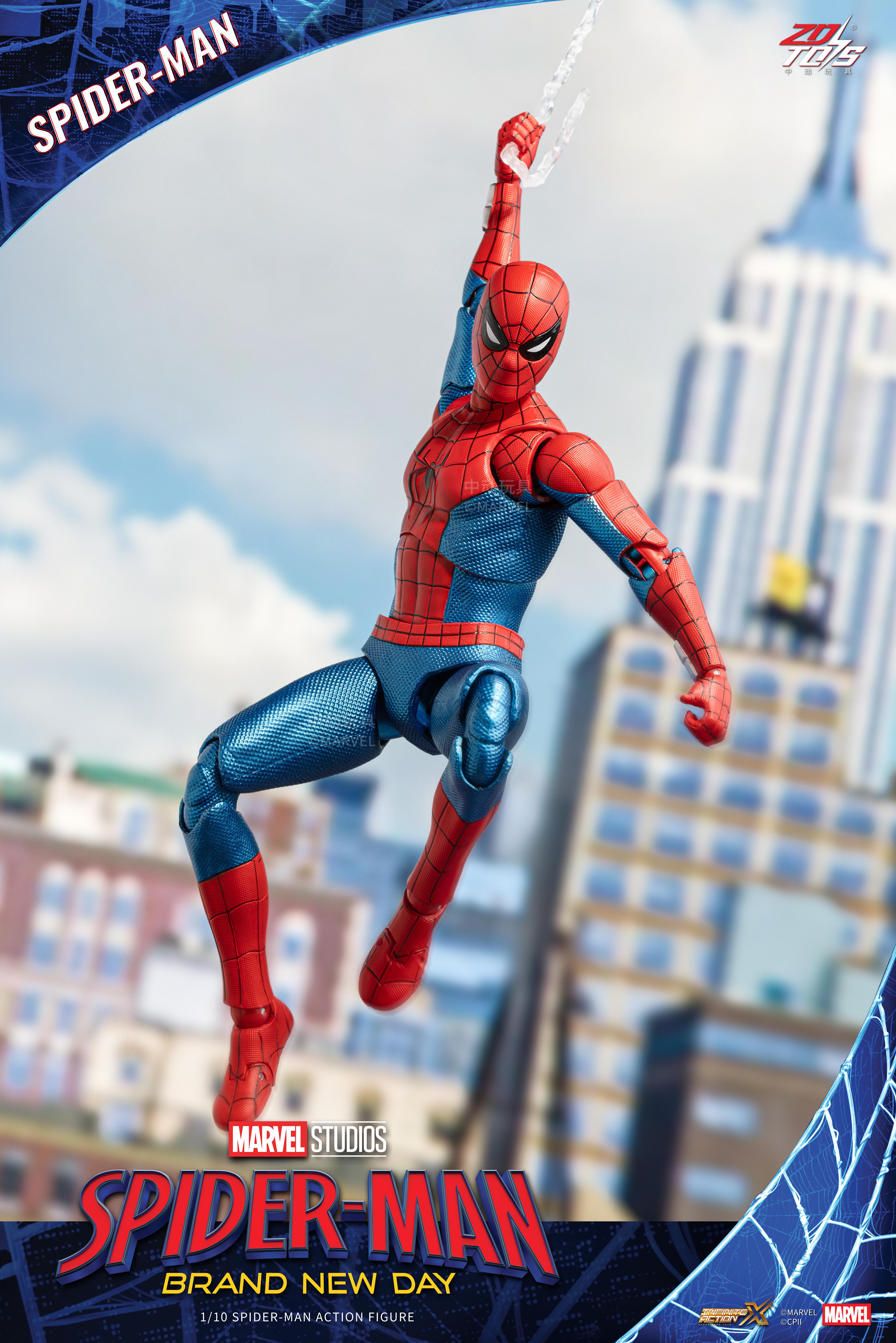 Marvel Officially Authorized ZD Toys Spider-Man: Brand New Day 7-Inch Collectible Action Figure Set, Comics-Style Superheroes Action Figures, Unisex Gift for Ages 4+ Collectors & Fans