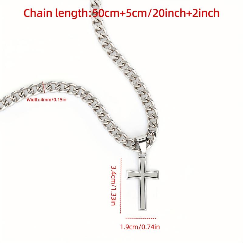 1pc "to My Son" Stainless Steel Cross Pendant Necklace, Birthday Gift, Valentine's Day Gift, Christmas Gift, with Card and Gift Box Packaging, the Perfect Gift for Loved Ones Personalized